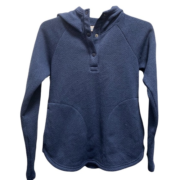 Columbia Sweaters - Columbia Fleece Pullover Hoodie Sweater Buttons Blue Small